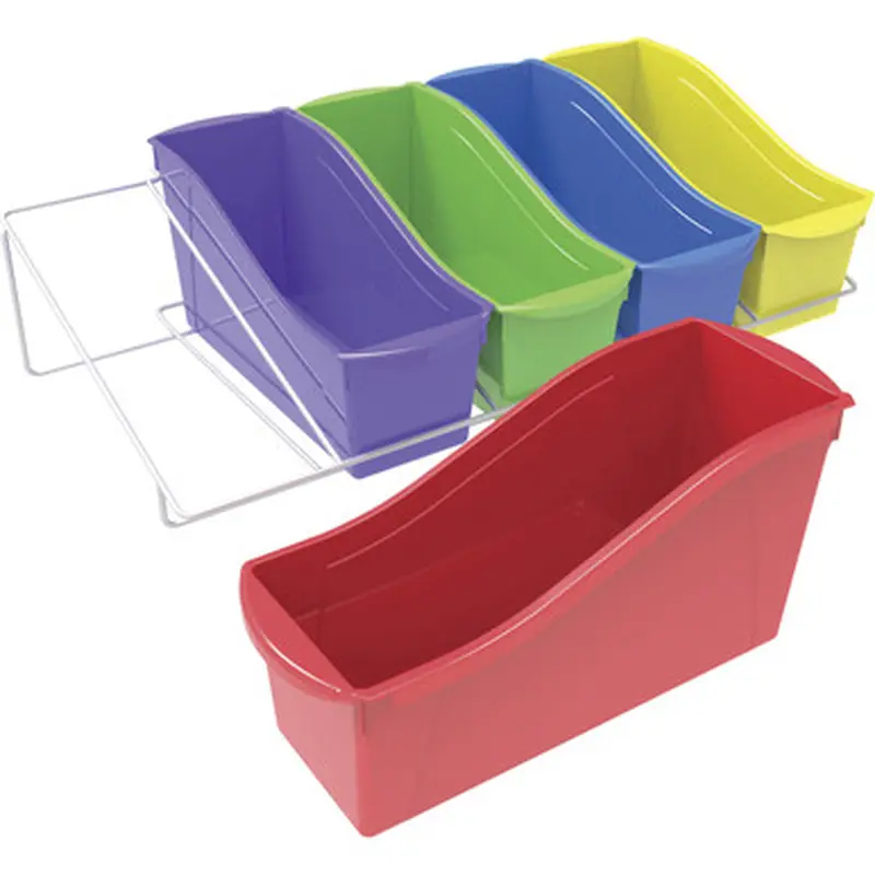 Storex 71125U01C Large Book Bins Metal Shelf Rack