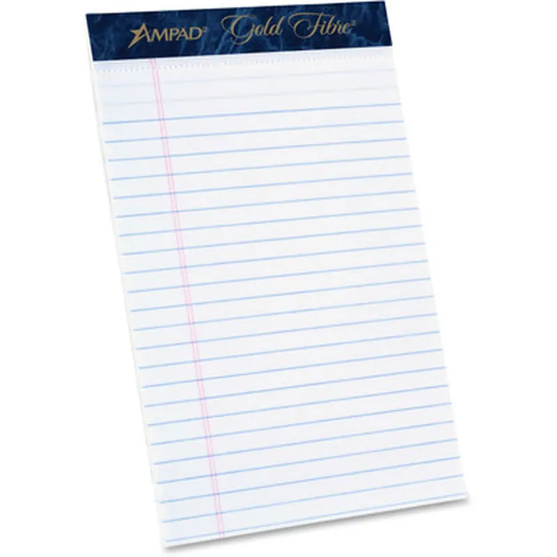 TOPS 20054 Ampad Gold Fibre Medium Rule Premium Junior Size Writing Pads