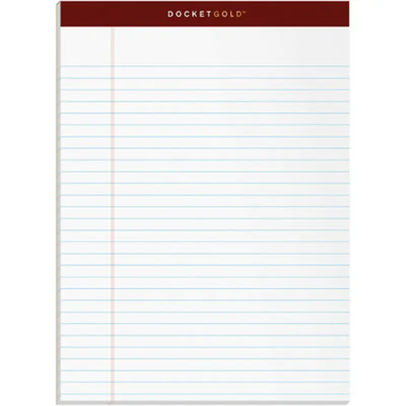 TOPS 63960 Docket Gold Legal Ruled White Legal Pads