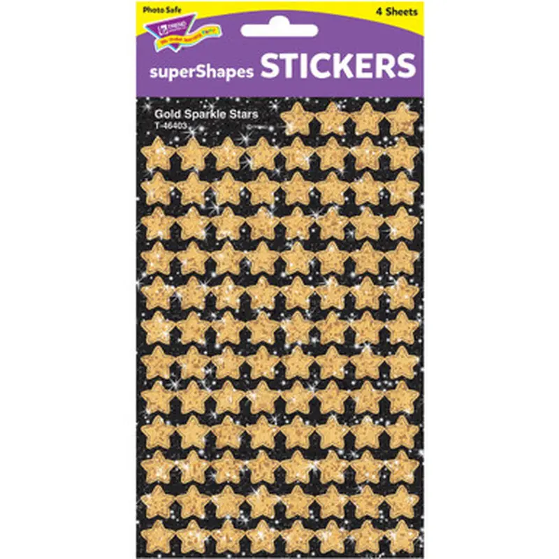 Trend 46403 Gold Sparkle Stars superShapes Stickers