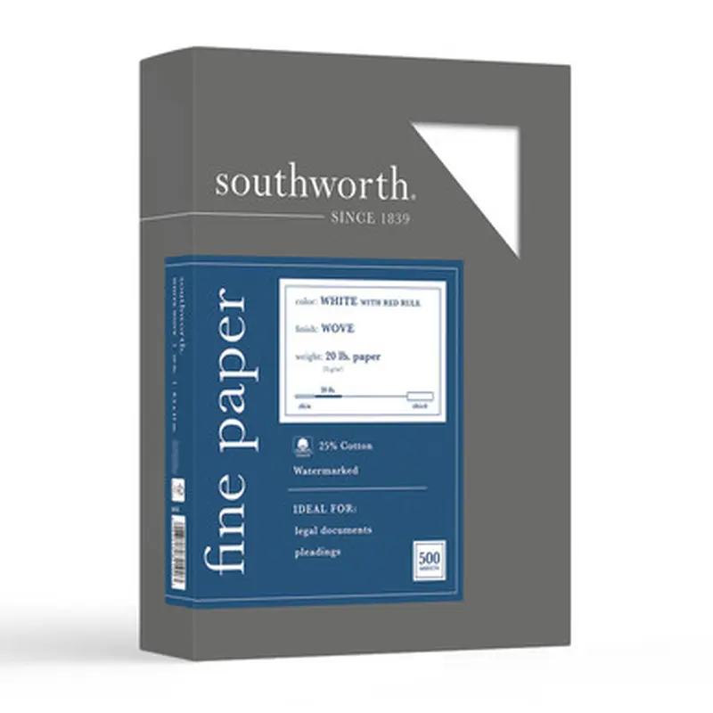 Southworth 403CR 25% Cotton Business Paper - Red Ruled