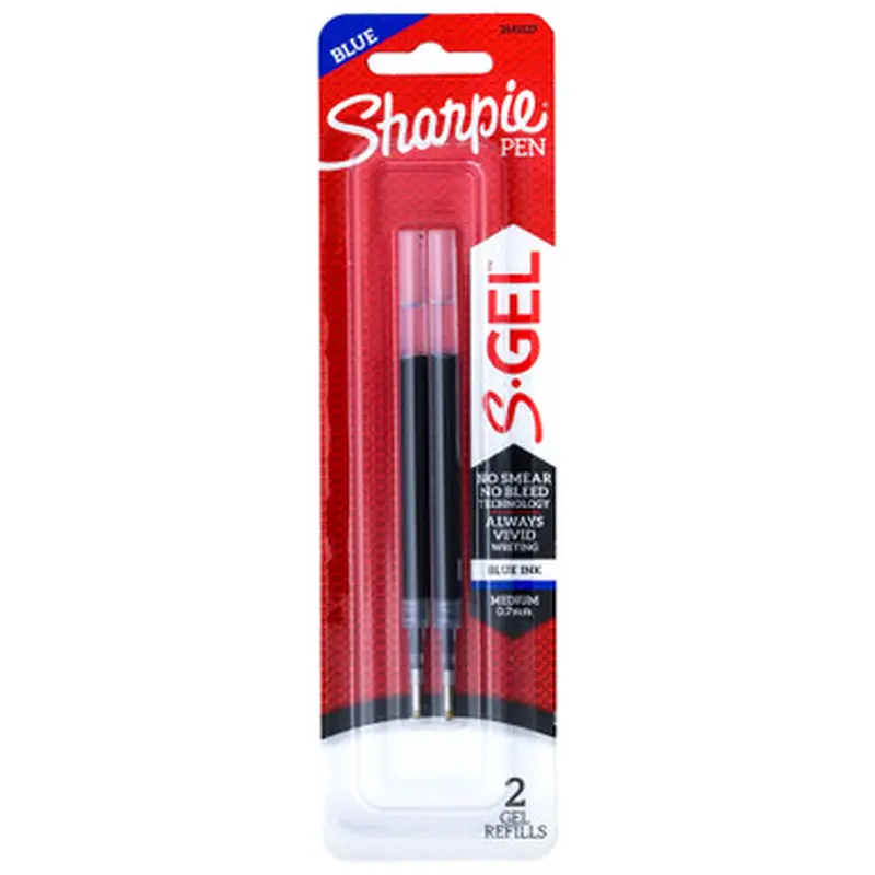 Sharpie S Gel Pen Refill 2141127, Blue Gel Ink, 0.7mm Medium, Pack of 2