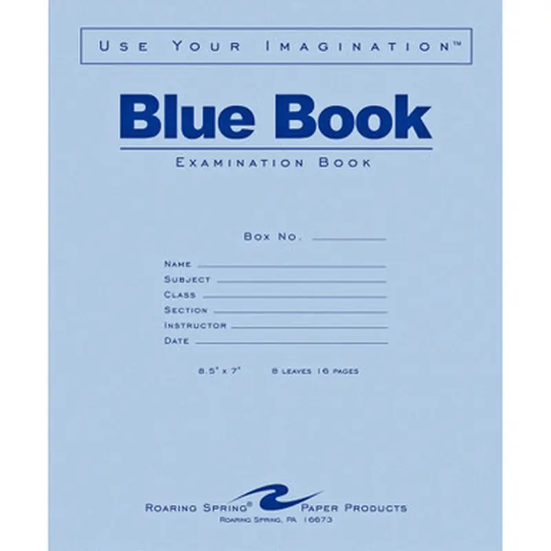 Roaring Spring 77512 Blue Book 8-sheet Exam Booklet