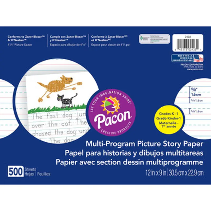 Pacon 2423 Multi-program Ruled Picture Story Paper