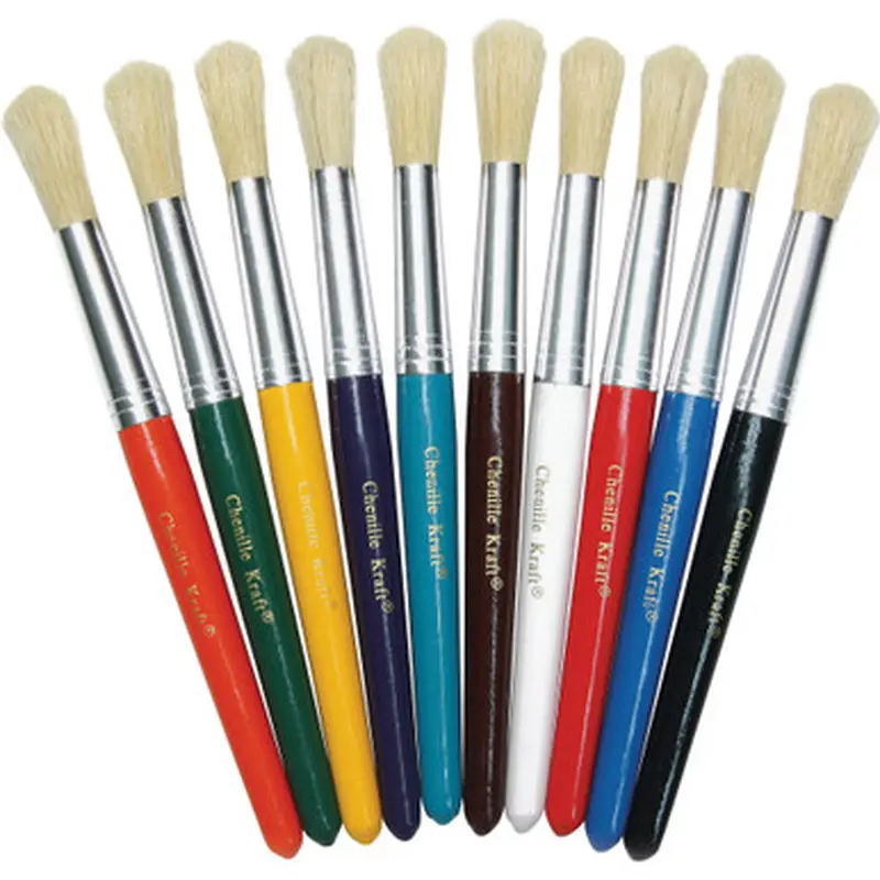 Creativity Street 5183 Round Natural Bristle Brushes