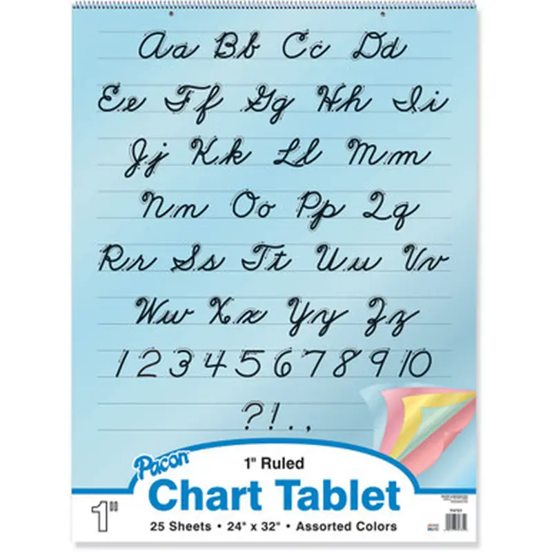 Pacon 74731 Cursive Cover Colored Paper Chart Tablet