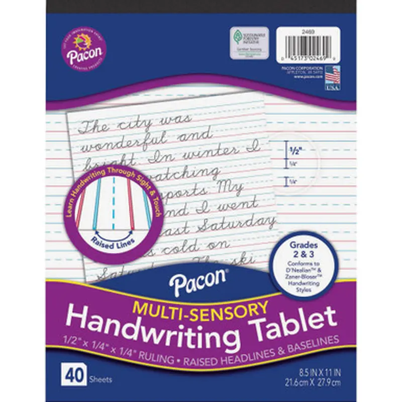 Pacon P2469 Multi-Sensory Ruled Handwriting Tablet