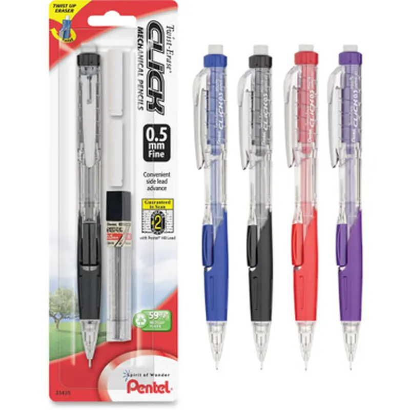 Pentel PD275TLEBP .5mm Twist Erase Click Mechanical Pencils