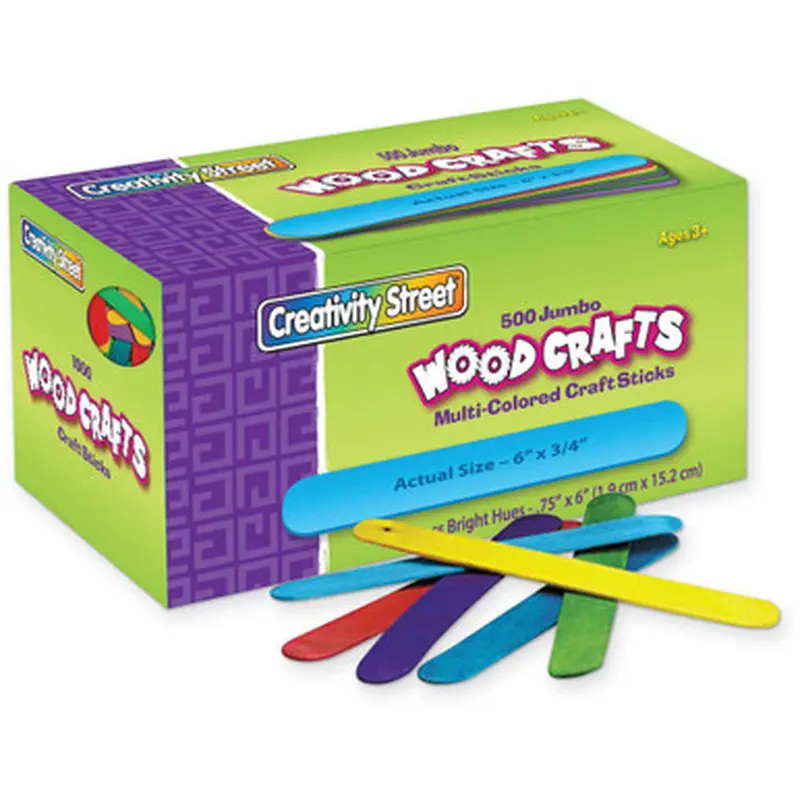 Creativity Street 377602 Jumbo Craft Sticks Bright Assortment