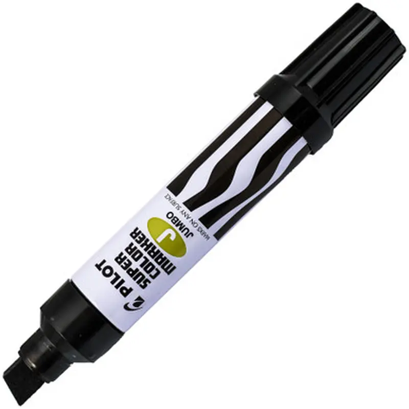 Pilot 43100 SC-6600 Super Color Marker Jumbo, Black Permanent Ink
