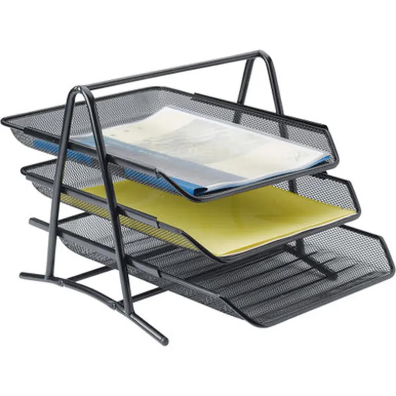 Lorell 90206 Steel Mesh 3-Tier Mesh Desk Tray