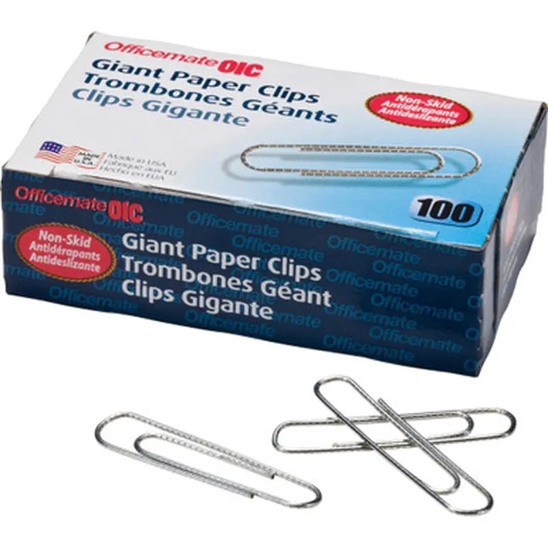 Officemate 99915 Giant-size Non-skid Paper Clips