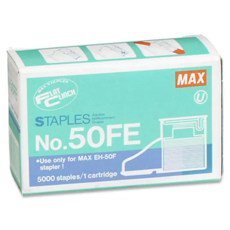 MAX NO-50FE Flat Clinch Heavy-Duty Stapler Cartridge