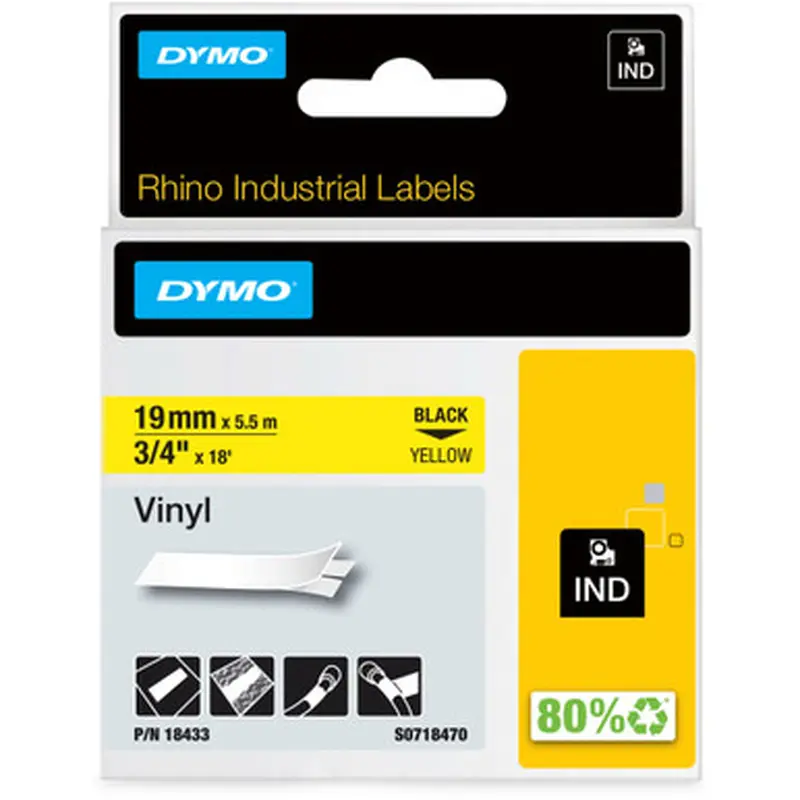 Dymo 18433 Colored Industrial Rhino Vinyl Labels