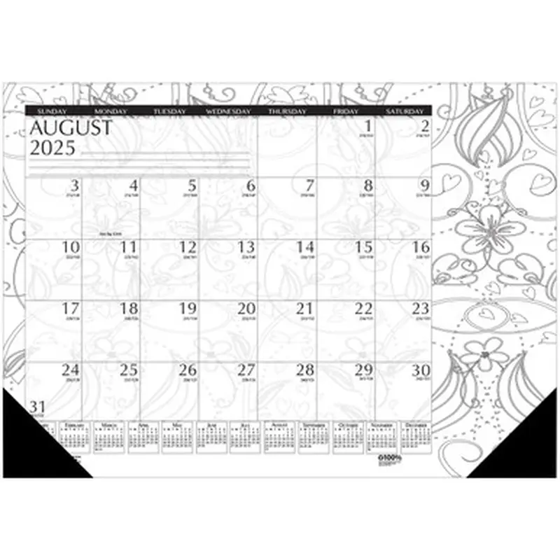 House of Doolittle 1875 HOD1875 2025-2026 Academic Doodle Desk Pad Calendar, 22 x 17&quot