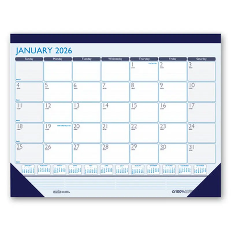 2026 1516 HOD1516 House of Doolittle Contempo Desk Pad Calendar, 18-1/2 x 13&quot