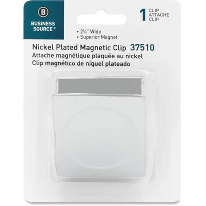 Business Source 37510 Nickel Plated Magnetic Clips
