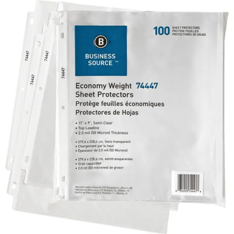 Business Source 74447 Economy Weight Sheet Protectors