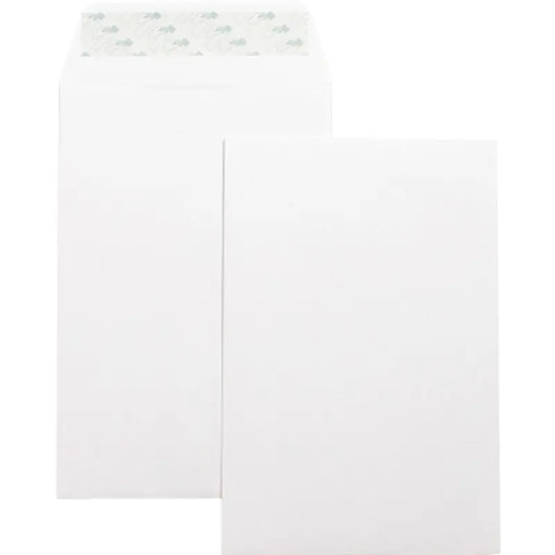 Business Source 42122 6 x 9&quot Self-Seal Catalog Envelopes, White, 28 Lb., Box of 100