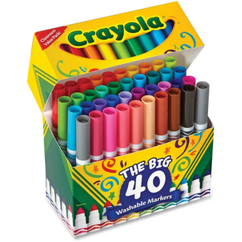 Crayola 587858 40 Count Ultra-Clean Washable Broad Line Markers