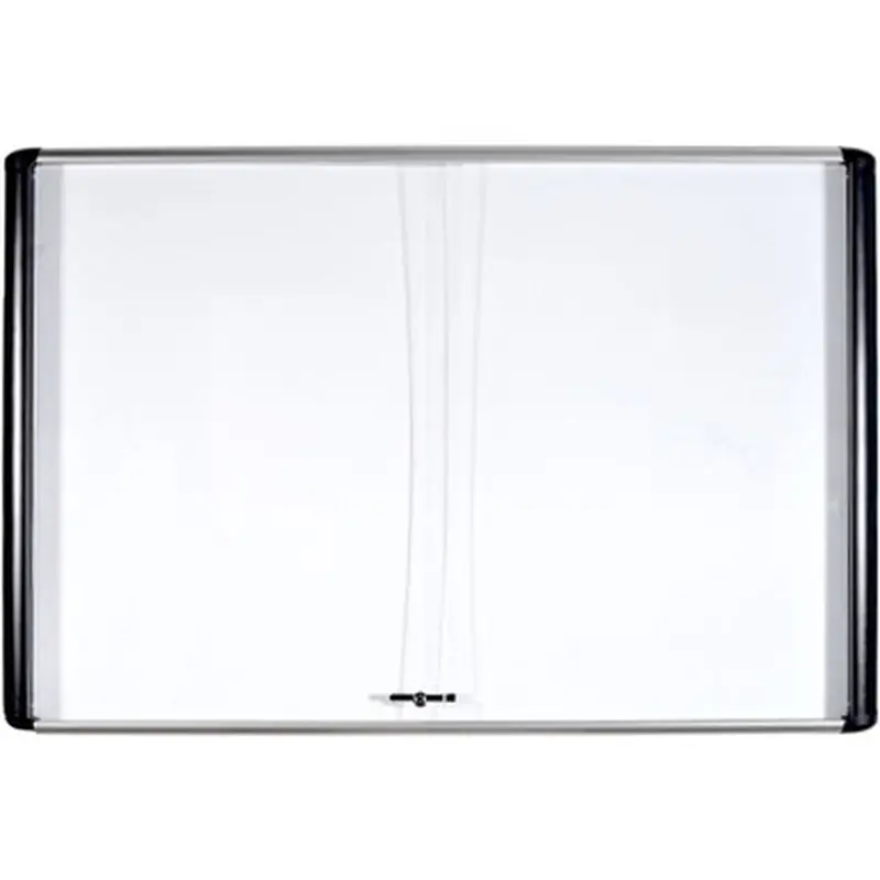MasterVision VT770109630 Sliding Door Enclosed Porcelain Board