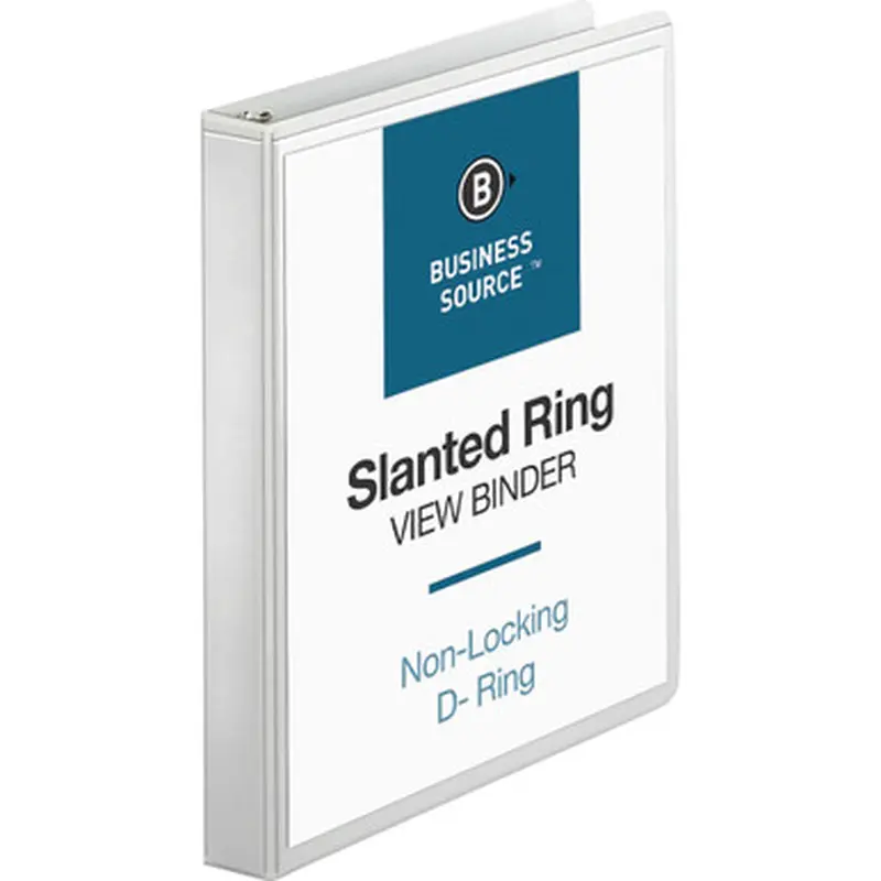 Business Source 28440 Basic D-Ring White View Binders