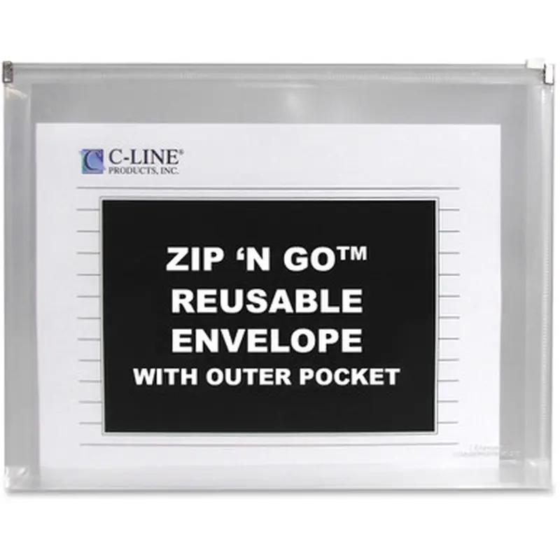 C-Line 48117 Zip &#039N Go Reusable Envelope with Outer Pocket