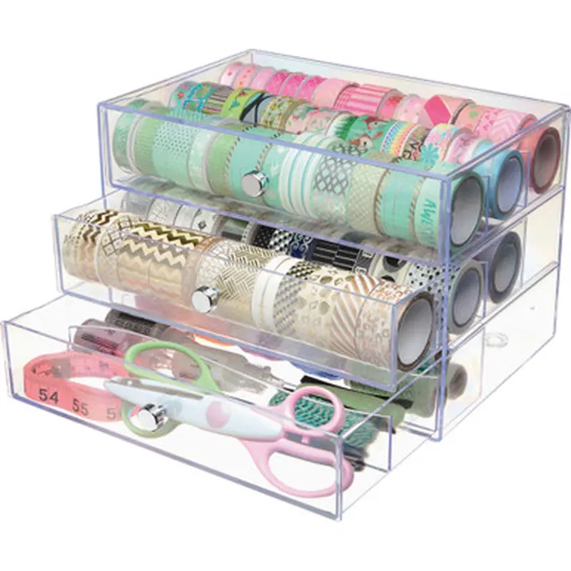 Deflecto 350901CR 3-drawer Transparent Storage Cube