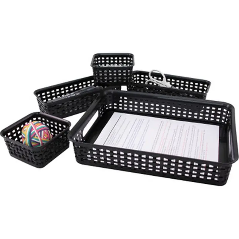 Advantus 37530 5-pack Plastic Weave Bins