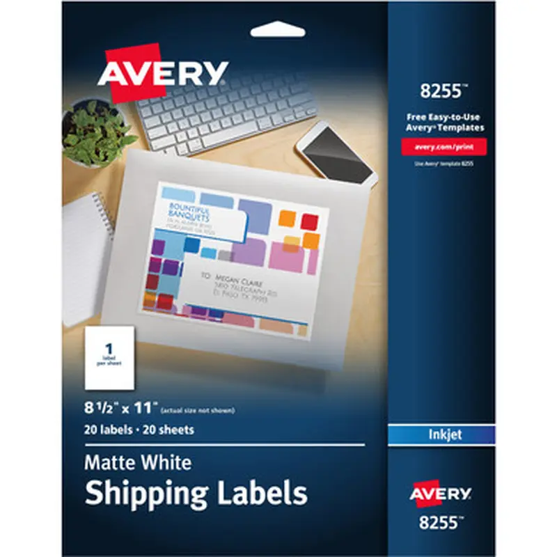 Avery 8255 Shipping Label
