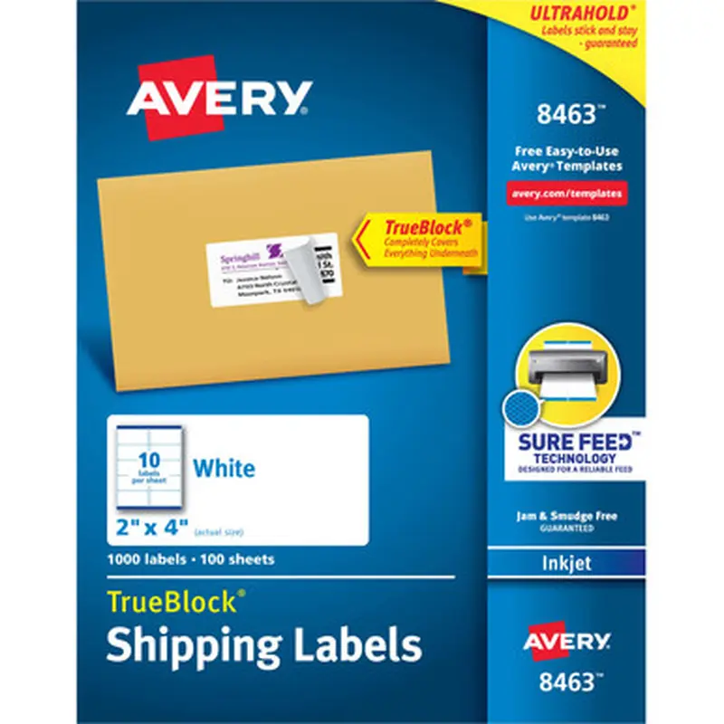 Avery 8463 TrueBlock Shipping Labels