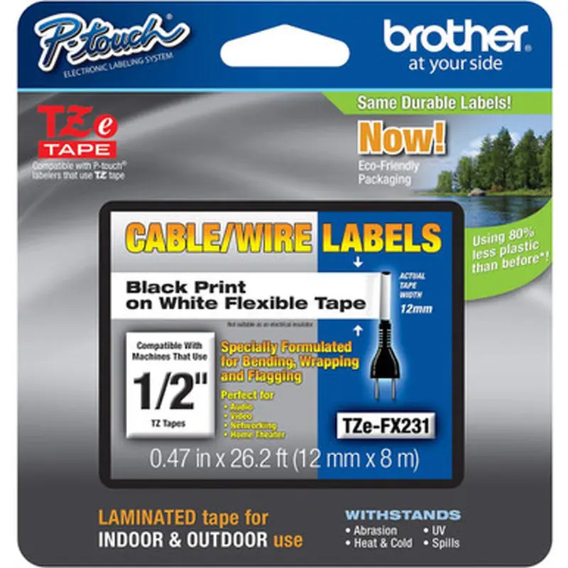 Brother TZE-FX231 Flexible Cable/Wire TZe ID Tape