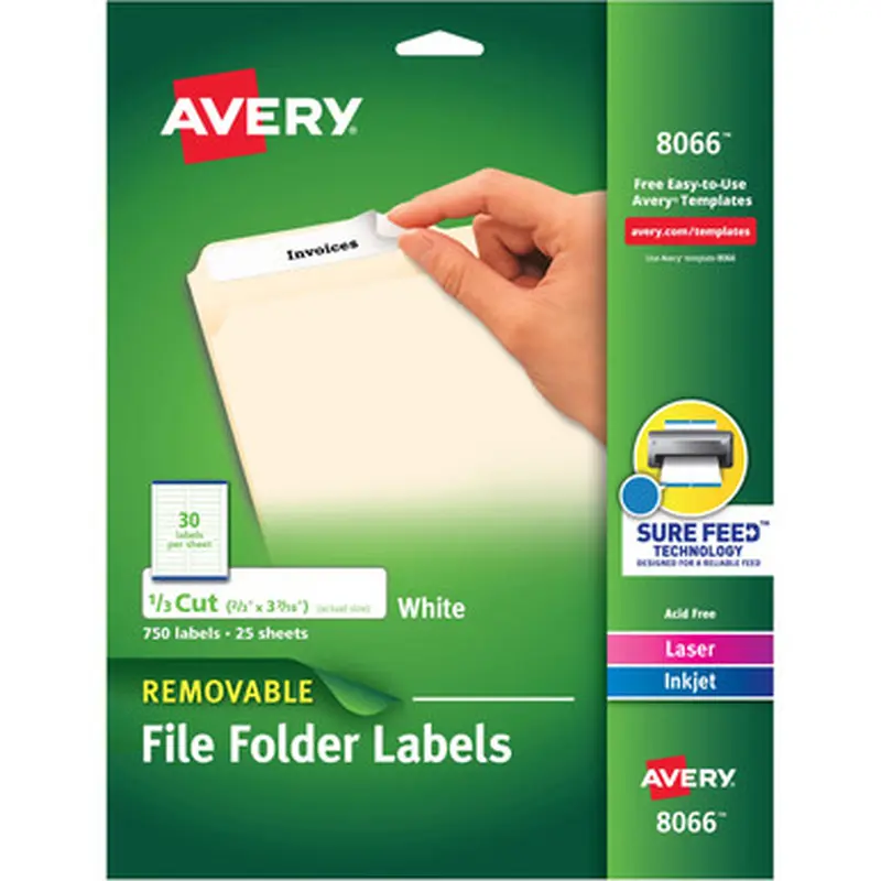 Avery 8066 Removable File Folder Labels