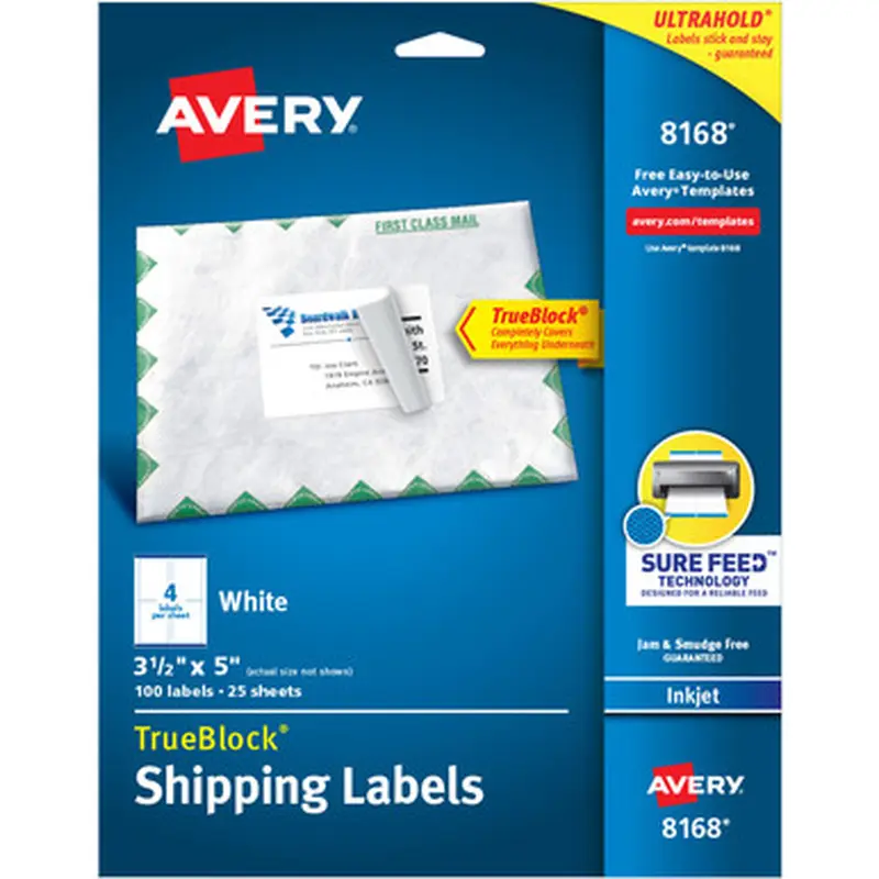 Avery 8168 TrueBlock Shipping Labels