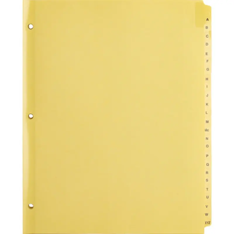 Business Source 01806 A-Z Clear Plastic Tab Index Dividers