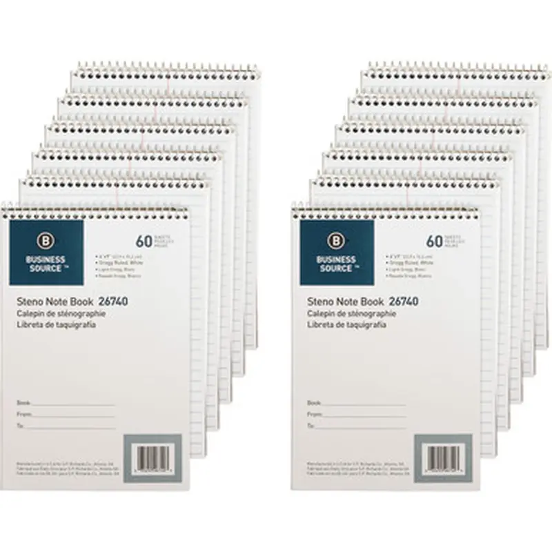 Business Source 26740PK Wirebound Steno Notebook
