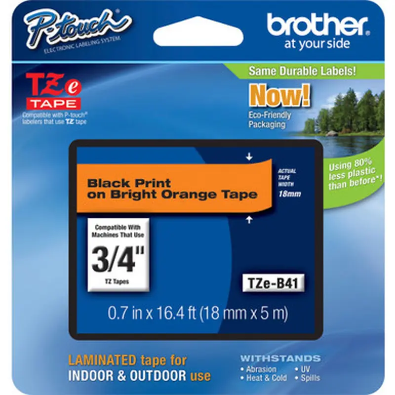 Brother TZE-B41 P-touch TZe 3/4&quot Laminated Lettering Tape