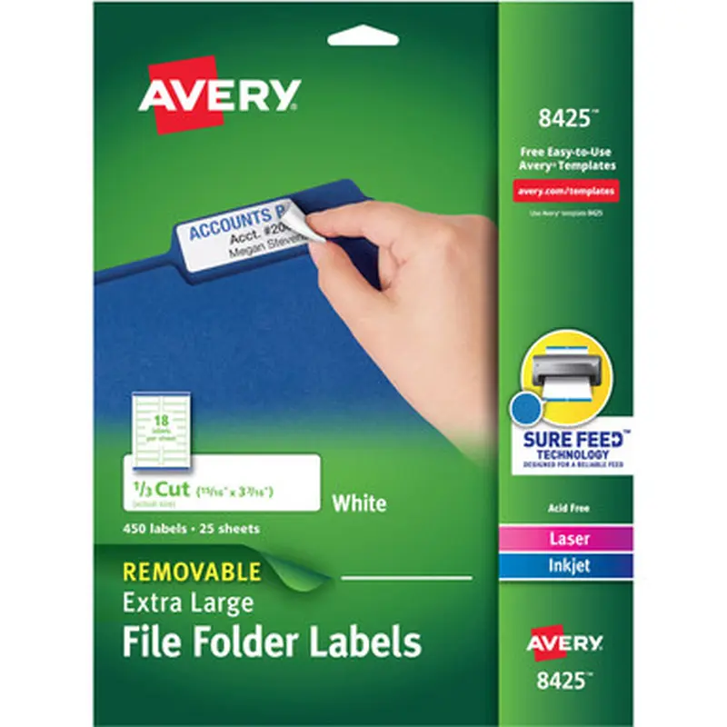 Avery 8425 Extra-large TrueBlock Filing Labels