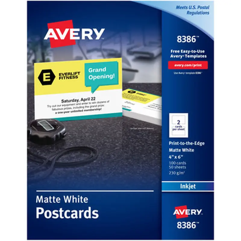 Avery 8386 Matte Postcards