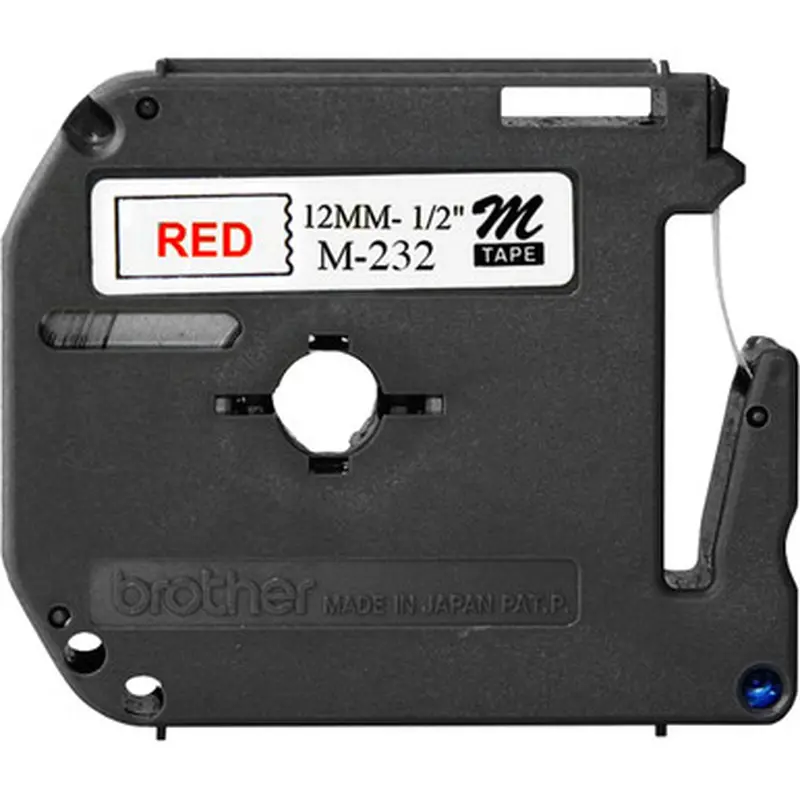 Brother MK232 12mm (0.47&quot) Red on White Non-Laminated tape for P-touch 8m (26.2 ft)