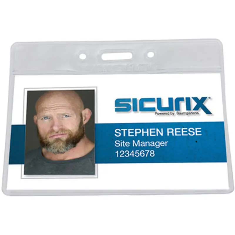 SICURIX 67815 Vinyl Punched ID Badge Holders - Horizontal