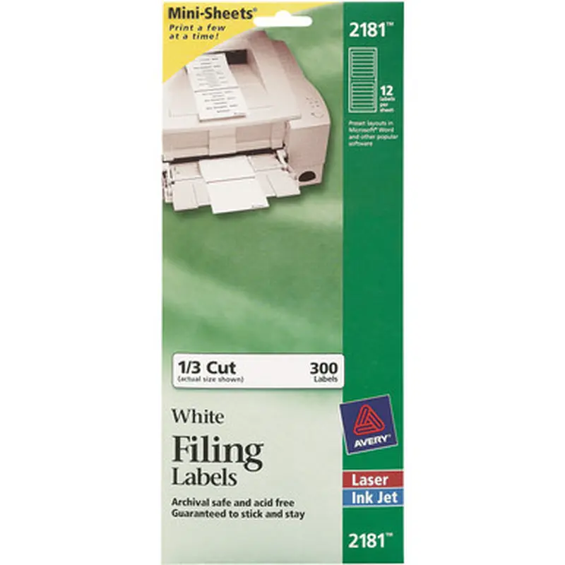 Avery 2181 File Folder Labels
