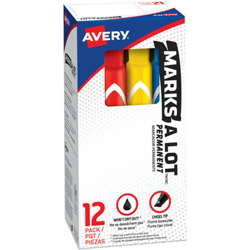 Avery 24800 Marks A Lot Permanent Markers - Large Desk-Style Size