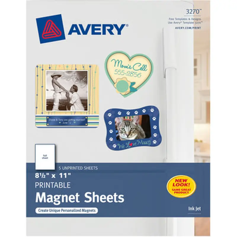 Avery 3270 Printable Magnet Sheets, 8.5&quot x 11&quot , 5 Sheets (3270)