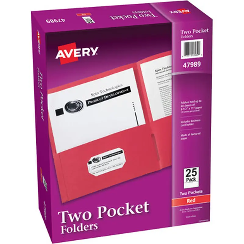 Avery 47989 Two-Pocket Folders