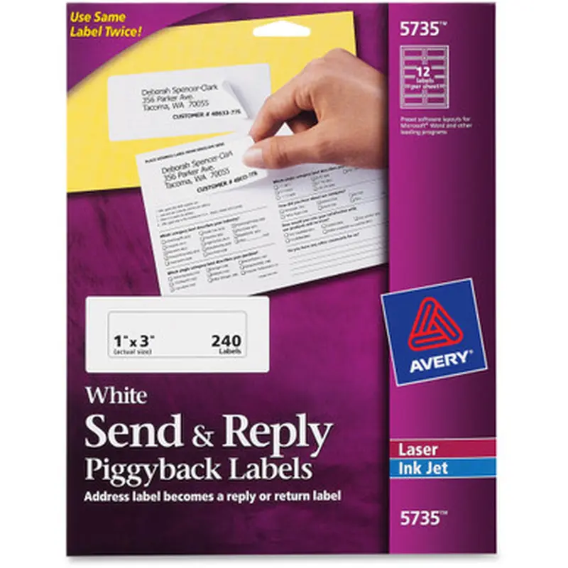 Avery 5735 Send &amp Reply Piggyback Labels