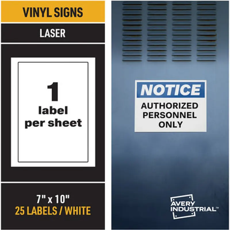 Avery 61552 Adhesive Printable Vinyl Signs