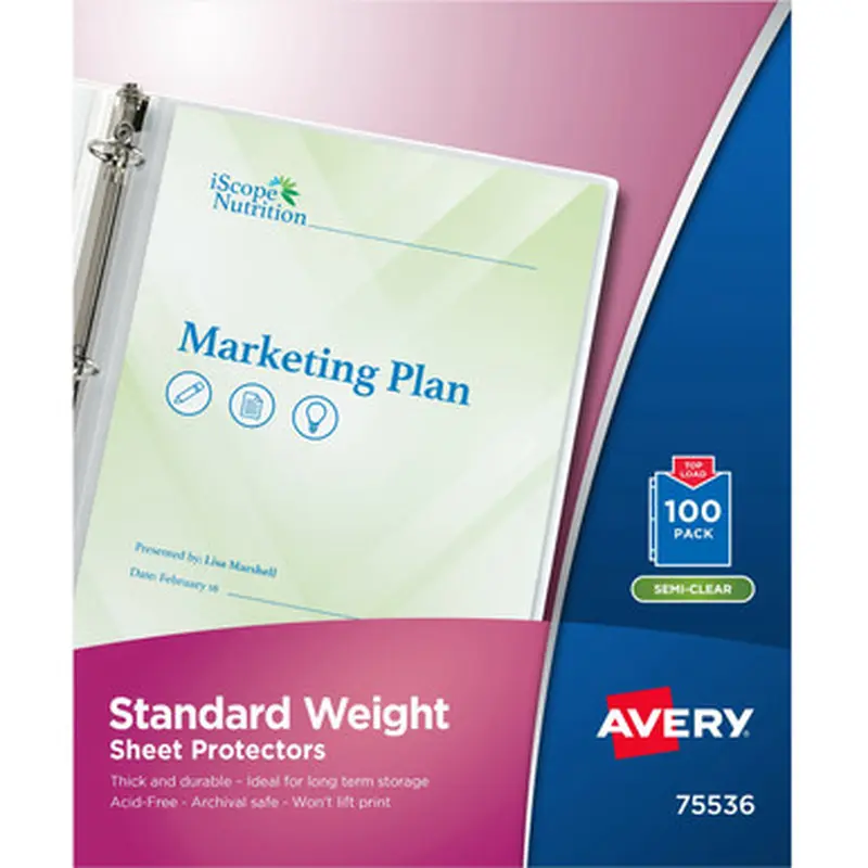 Avery 75536 Standard Weight Sheet Protectors