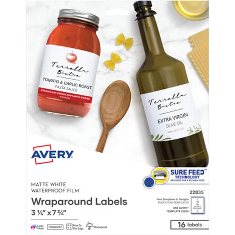 Avery 22835 Durable Water-resistant Wraparound Labels