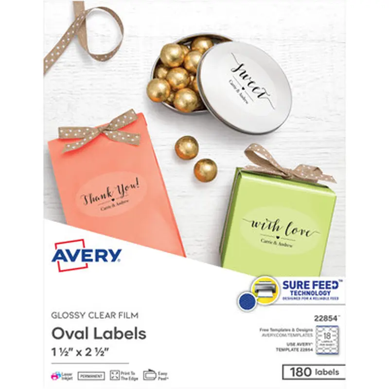 Avery 22854 Sure Feed Glossy Labels